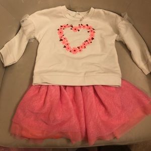 Cat & Jack- sweatshirt and tutu skirt.
